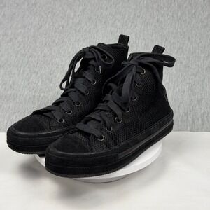 Ann Demeulemeester Black Woven Suede High Top Sneakers Designer Shoes Women 7.5